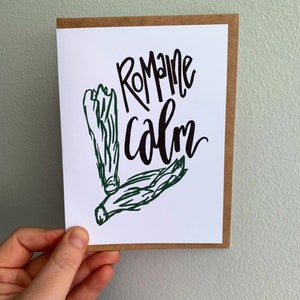 Romaine Calm | Oryginalny ręcznie pisany projekt | Akwarela | Urodziny przyjaciela smakosza | Karta kwarantanny | Głosuj