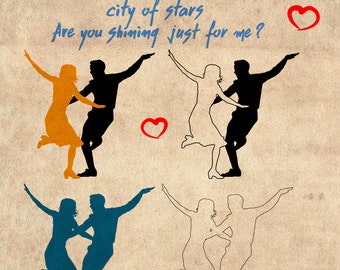 La La Land SVG, La la ClipArt, musikalischen Film Liebhaber Clip Art Cricut, Silhouette. Folie und Stickerei