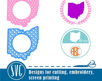 Ohio SVG State Monogram, Ohio Monogram Frames, Monogram state vector, Home, Eps, Svg, Cdr, Dxf, Dwg, Jpg, Png, Studio3. Ohio clipart files