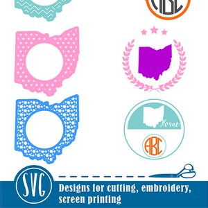 Ohio SVG State Monogram, Ohio Monogram Frames, Monogram state vector, Home, Eps, Svg, Cdr, Dxf, Dwg, Jpg, Png, Studio3. Ohio clipart files