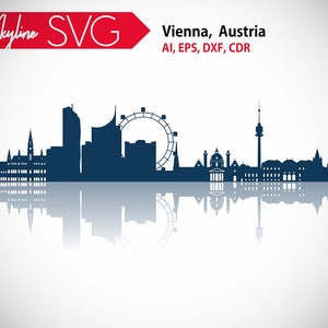 Vienna Vector Skyline, Vienna SVG, Austria city vector, European capitals SVG, silhouette, Svg, Dxf, Eps, Ai, Cdr, Skyline Clipart