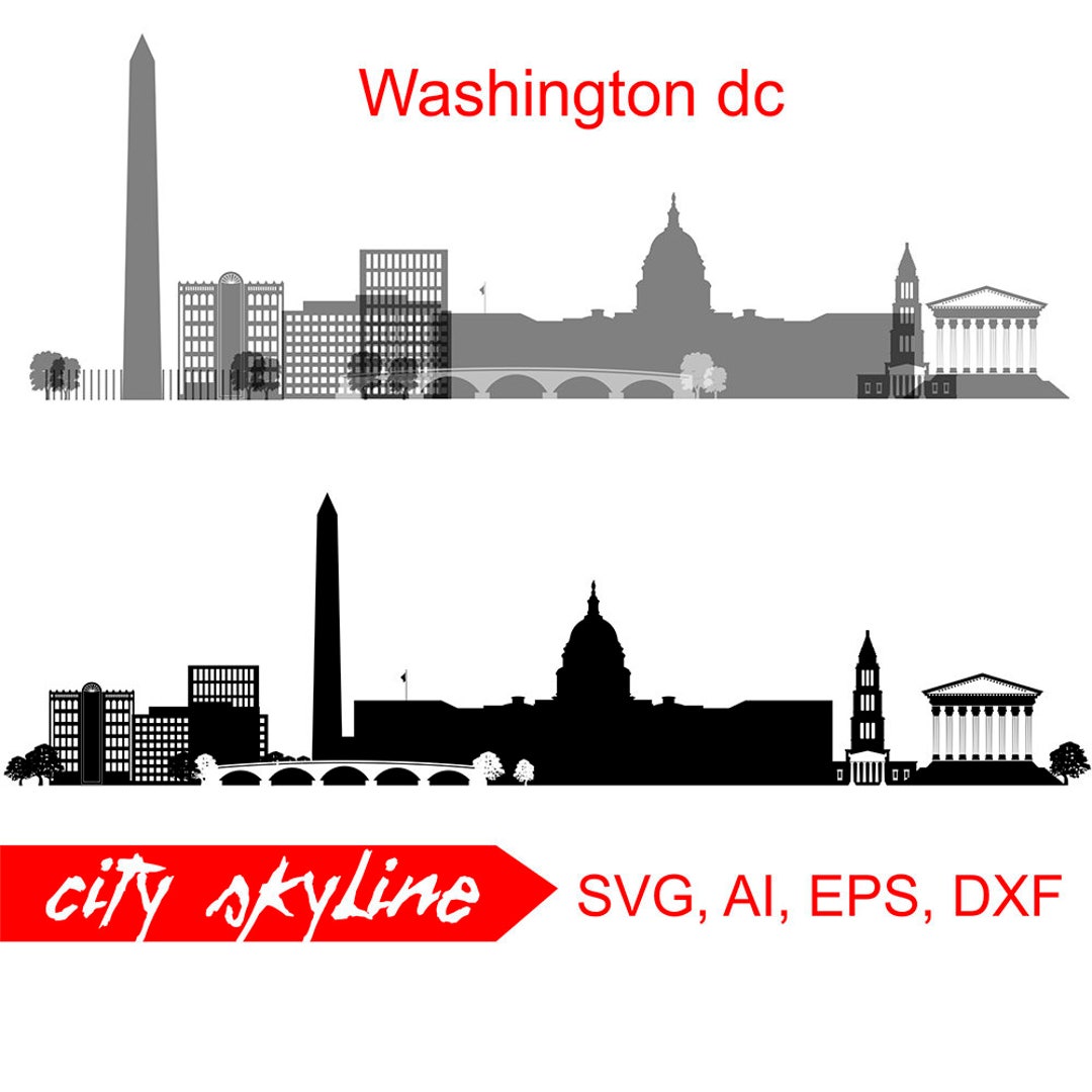 Washington DC SVG, Capital Vector Skyline,