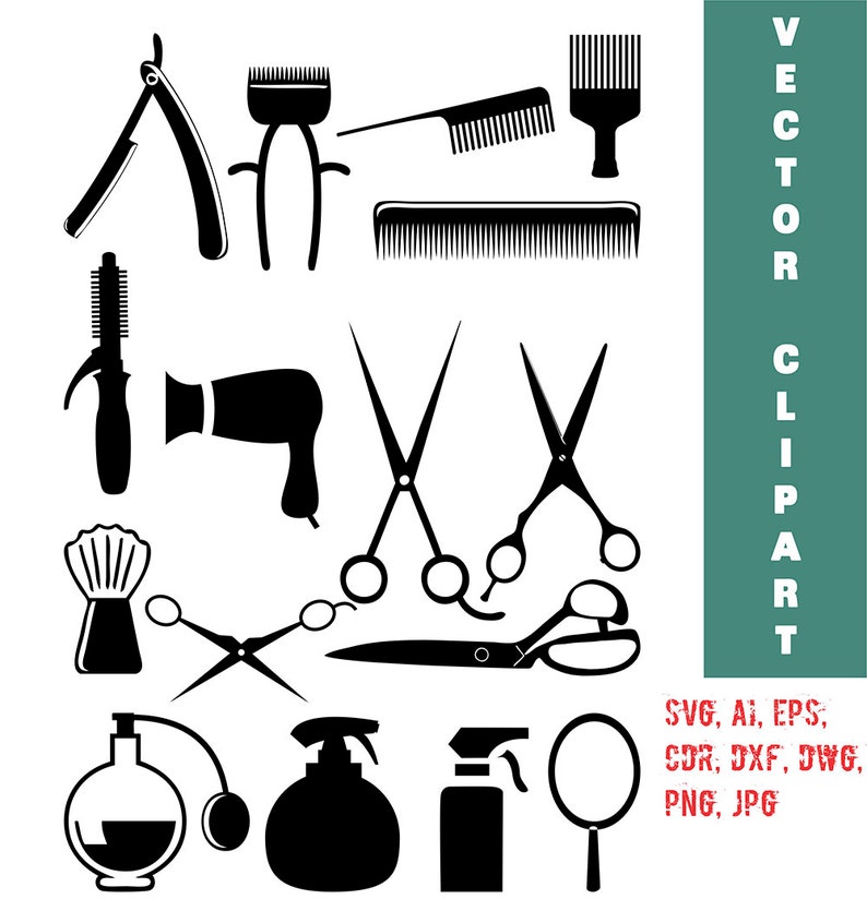 Hairstylist Clip Art Hairdresser Vector Hair Salon Svg | Etsy