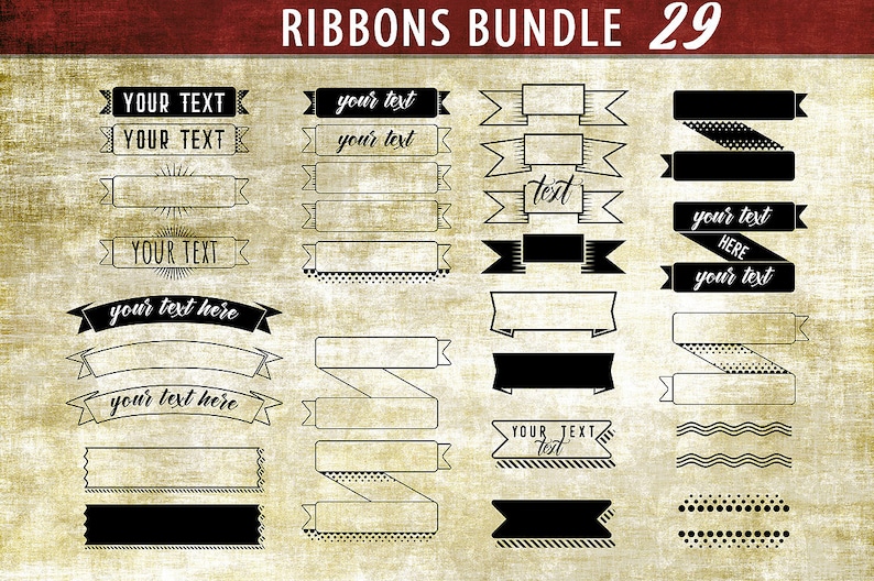 Ribbons Svg Bundle Text Ribbons 29 Text Ribbons Ribbons Etsy
