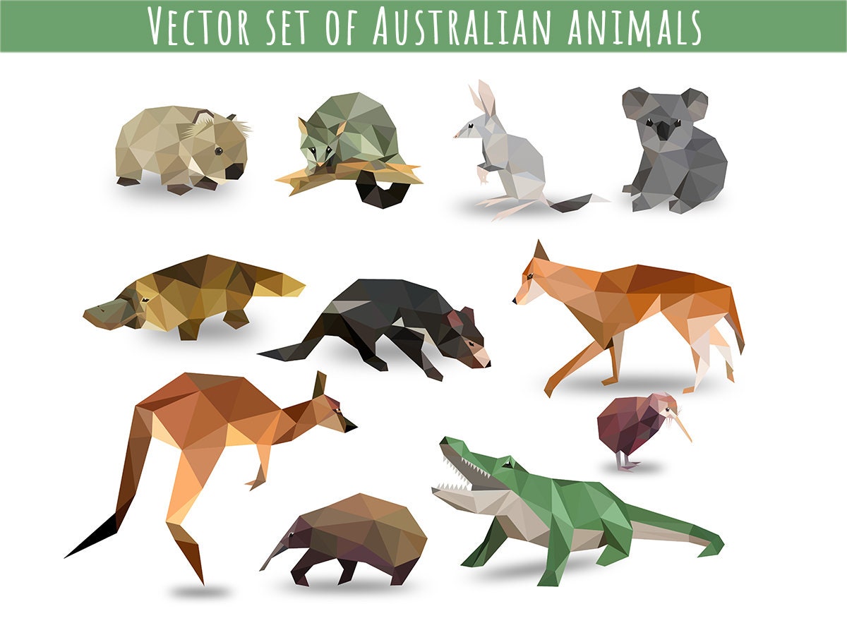 Vector Set of 11 Australian Animals Icons Low Poly Low Poly - Etsy Vector Set of 11 Australian Animals Icons Low Poly Low Poly - Etsy