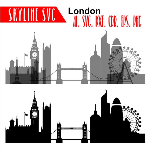 London Skyline Svg Great Britain Svg London City Silhouette Etsy