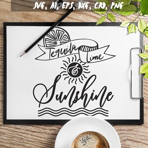 50% OFF, Tequila Lime and Sunshine SVG, Summer SVG, Tequila svg, Lime svg,  Tequila shirt design svg , Ai, Eps, Cdr, Dxf, Png, Svg