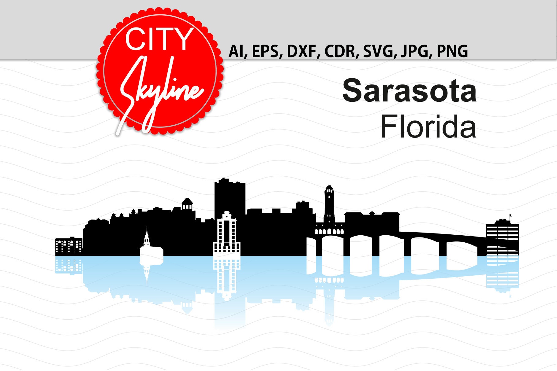 Sarasota City Skyline, Sarasota SVG, Vector City Silhouette, Dxf, Cdr, Ai,  Eps, USA City, Florida, City clip art - Etsy México, image size:1820x1214