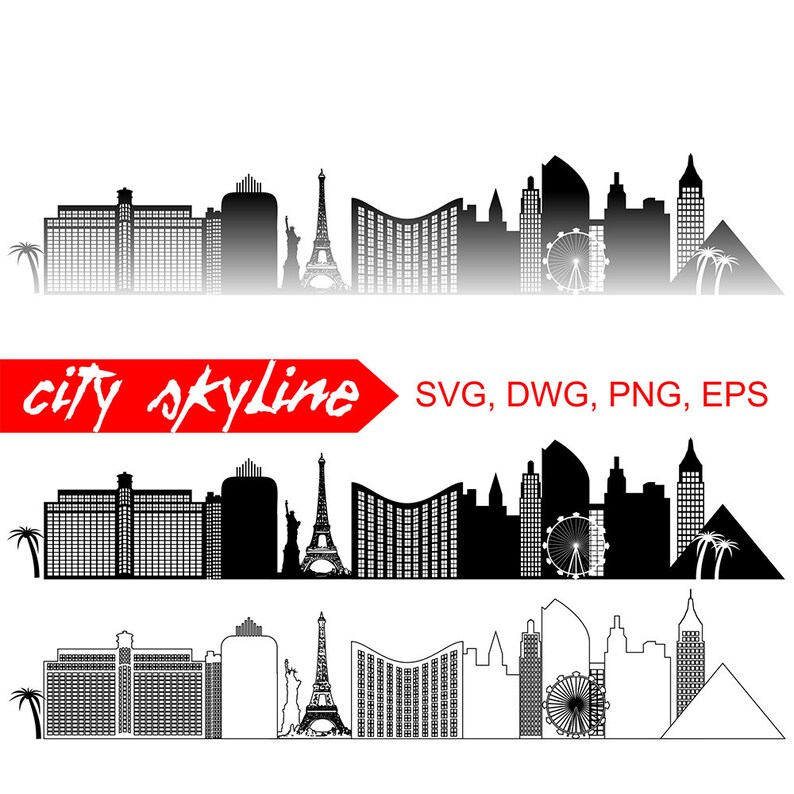 Las Vegas SVG Las Vegas Vector Skyline Las Vegas silhouette | Etsy