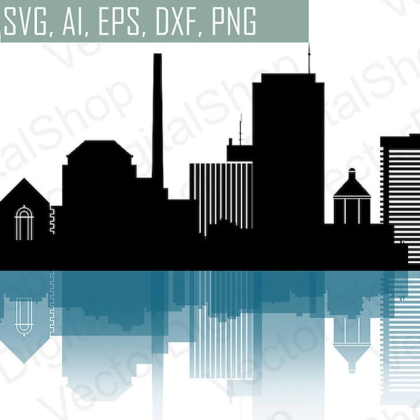 Birmingham SVG, Alabama City Vector Skyline, Birmingham silhouette, Svg, Dxf, Eps, Ai, Cdr, Skyline Cutting Design, Alabama clip art