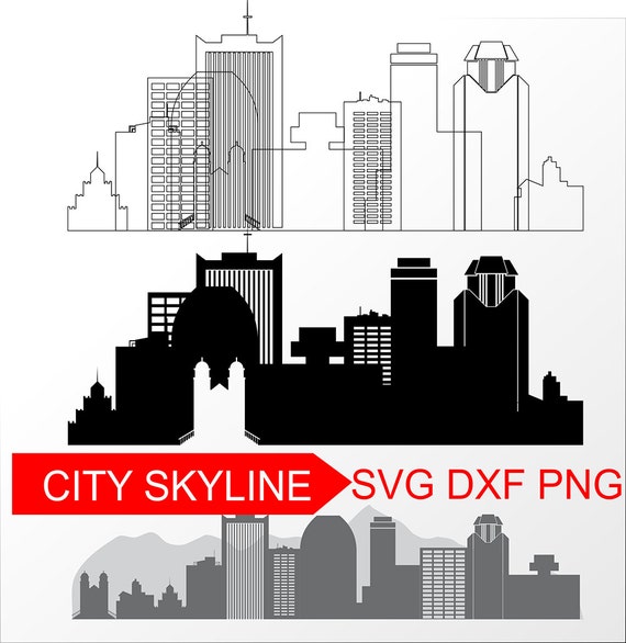 pix Phoenix Arizona Skyline Silhouette etsy