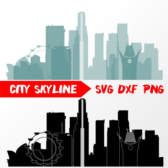 los angeles vector skyline los angele svg silhouette svg etsy