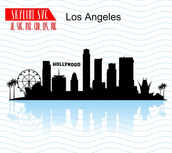 Los Angeles Vector Skyline Los Angele Svg Silhouette Svg Etsy