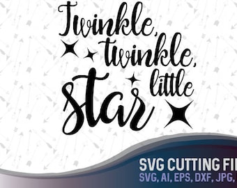 Brilla brilla piccola stella SVG, decorazione per la cameretta (download digitale)