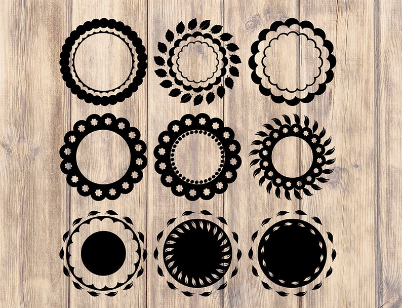 Download Round monogram frames SVG file Cutting Machines Cricut | Etsy