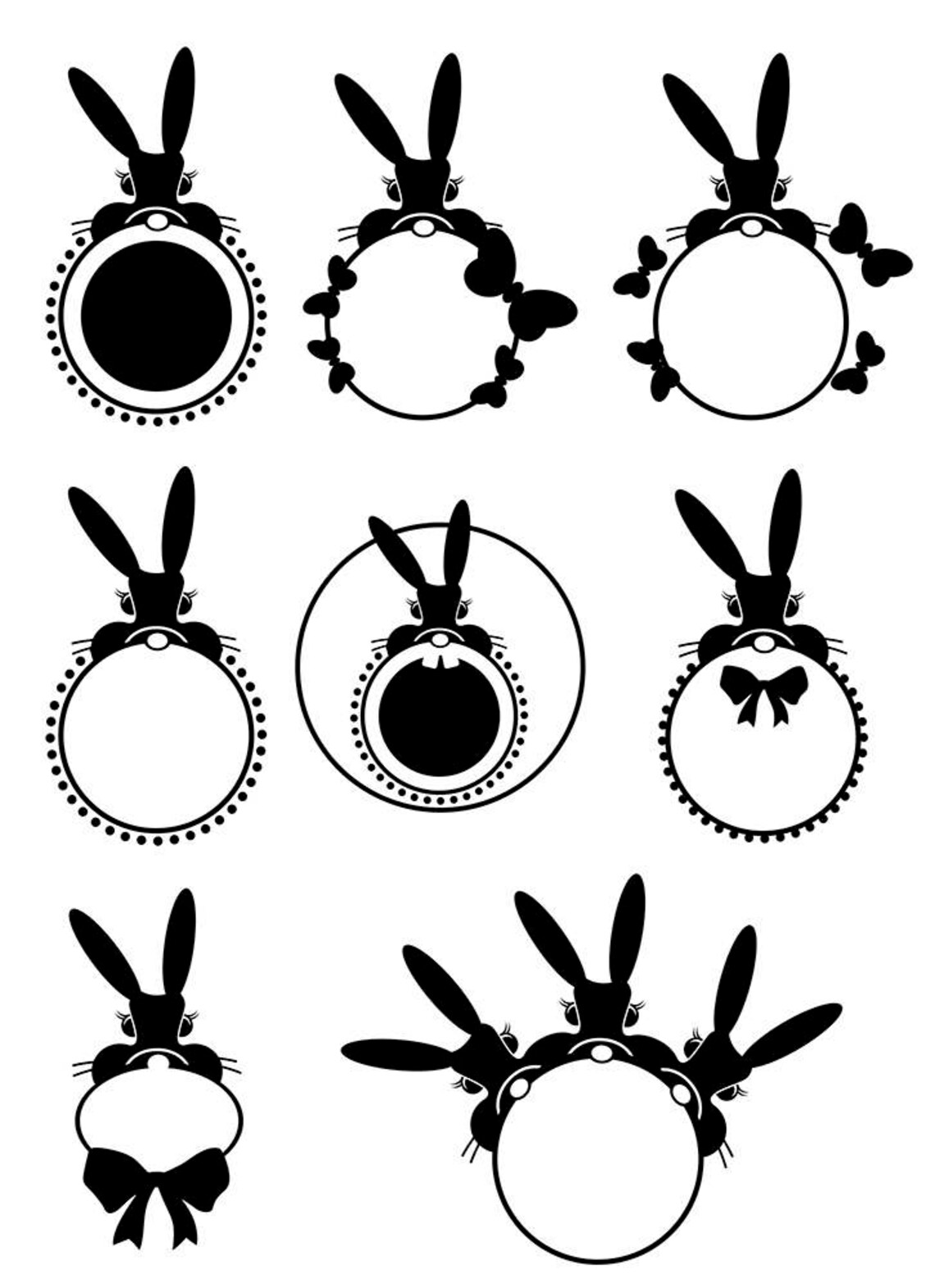 Download Bunny Monogram SVG Easter Rabbit monogram Easter Rabbit | Etsy