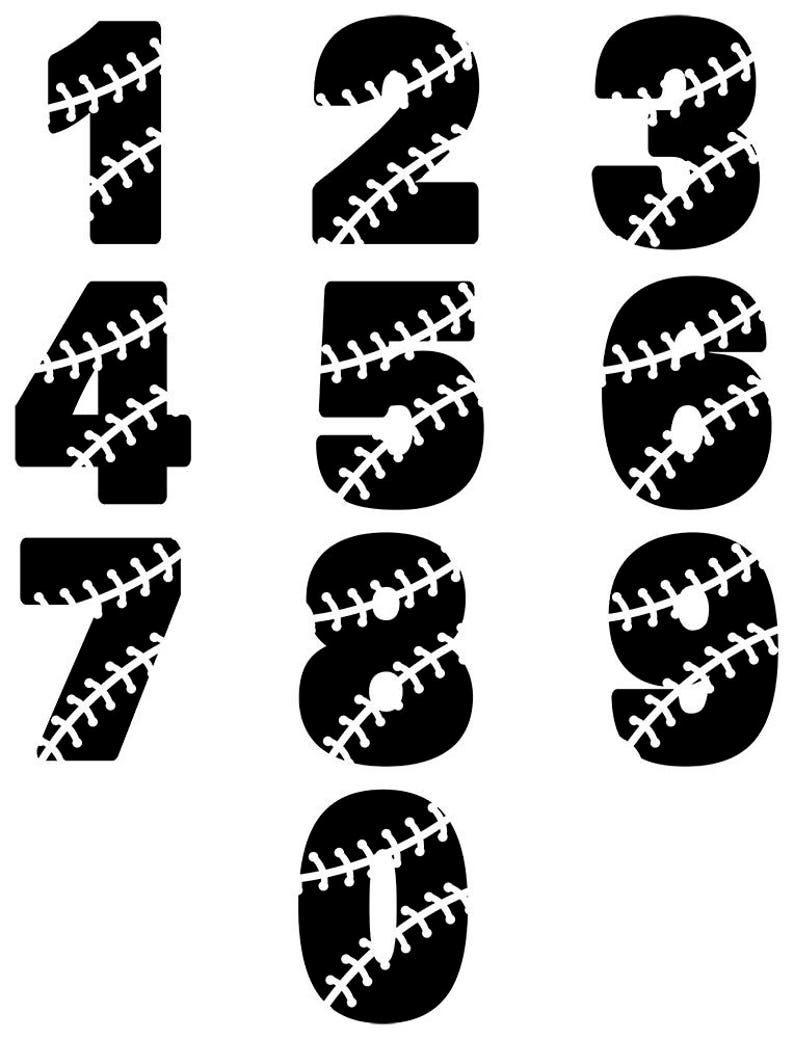 Baseball Numbers SVG Digital Cut File for Cameo and Cricut Etsy
