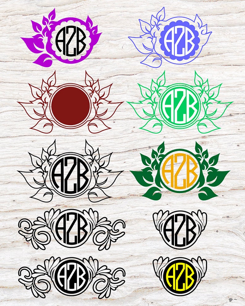 Download SALE 50% Monogram SVG Bundle Monogram Frames for Vinyl | Etsy