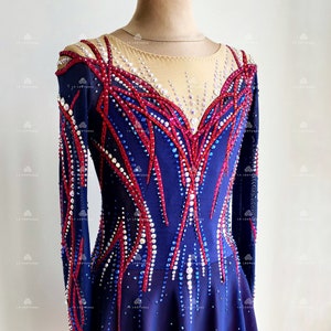 Midnight blue Figure skating dress, Roller skating dress, Show dance, Lyrical dance