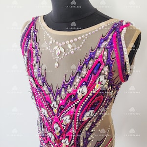 Fuchsia/ Purple Competition Rhythmic Gymnastics Leotard, Roller skating dress, Show dance, Twirling, Figure skating dress - SOLD