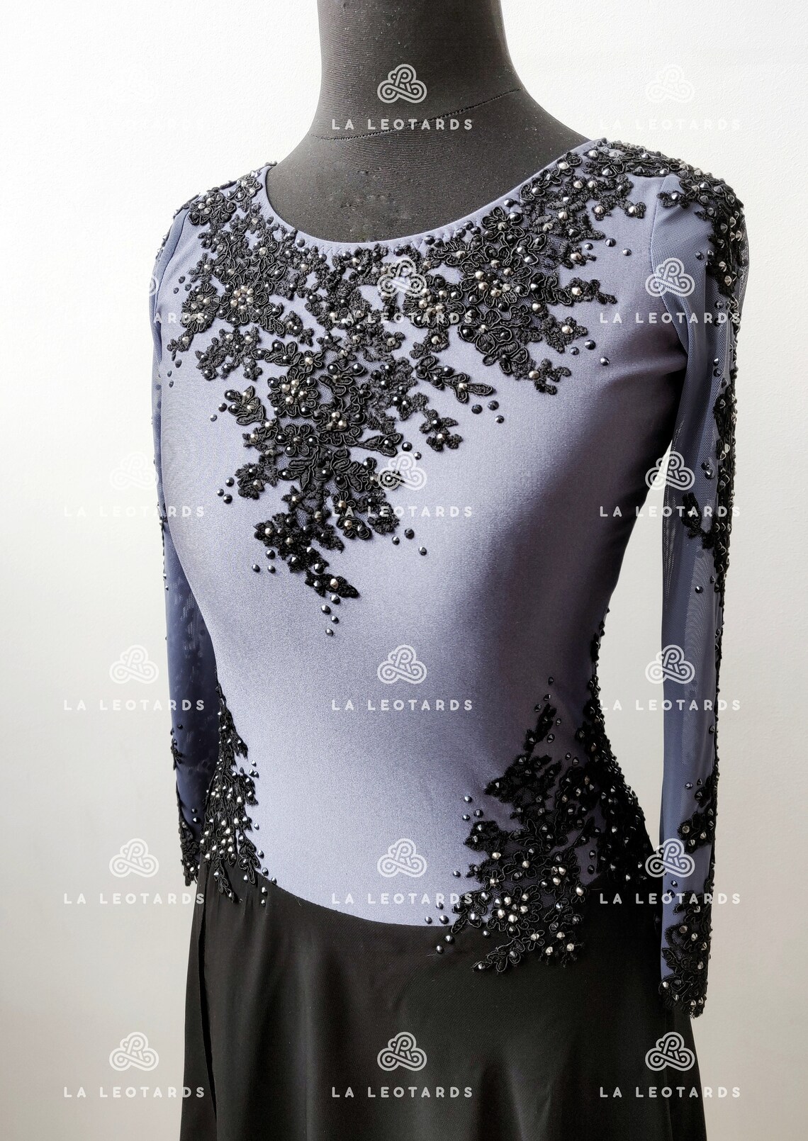 NEW Ready Made Gray/black Figure Skate Dress Competition Etsy