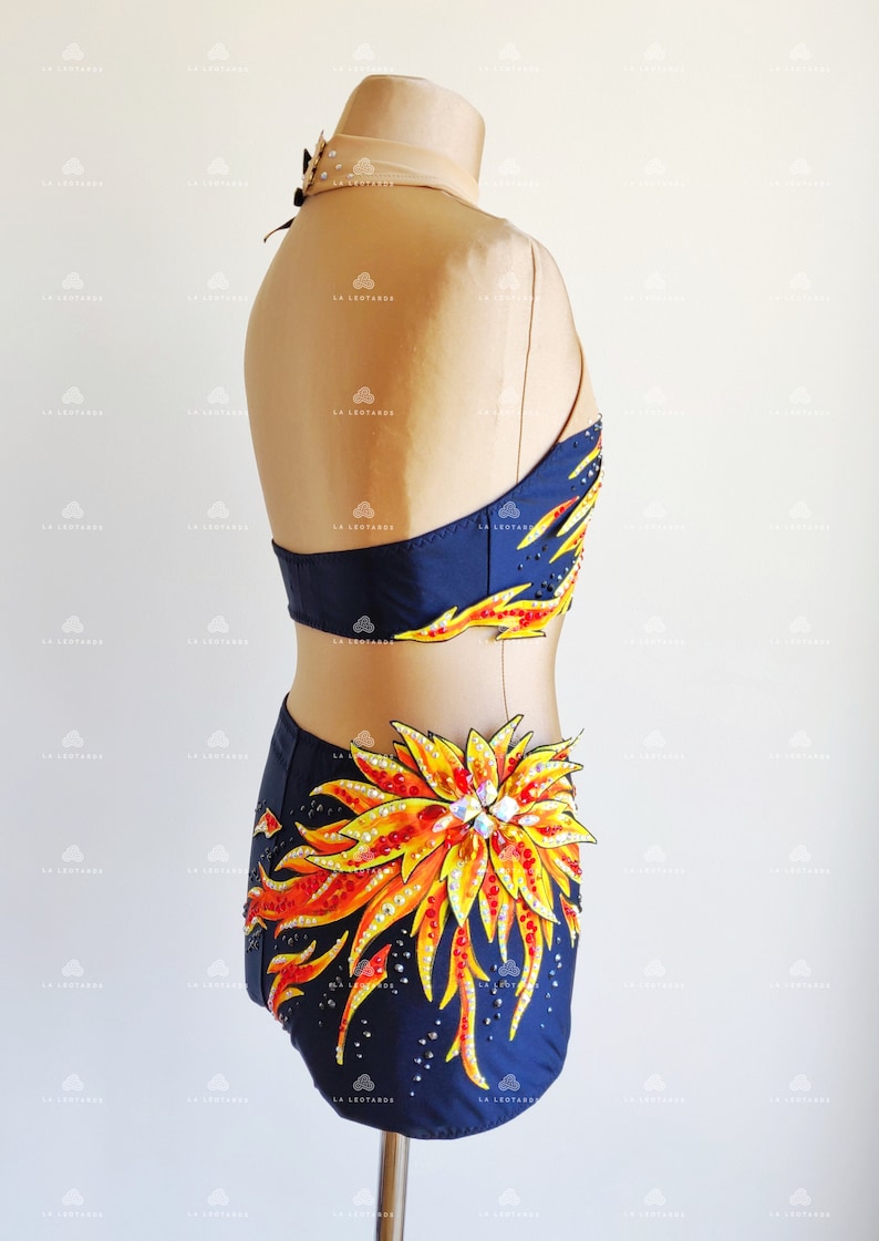 Pole Dance Costume, Pole Performance Set, Dark Blue Pole Costume Etsy