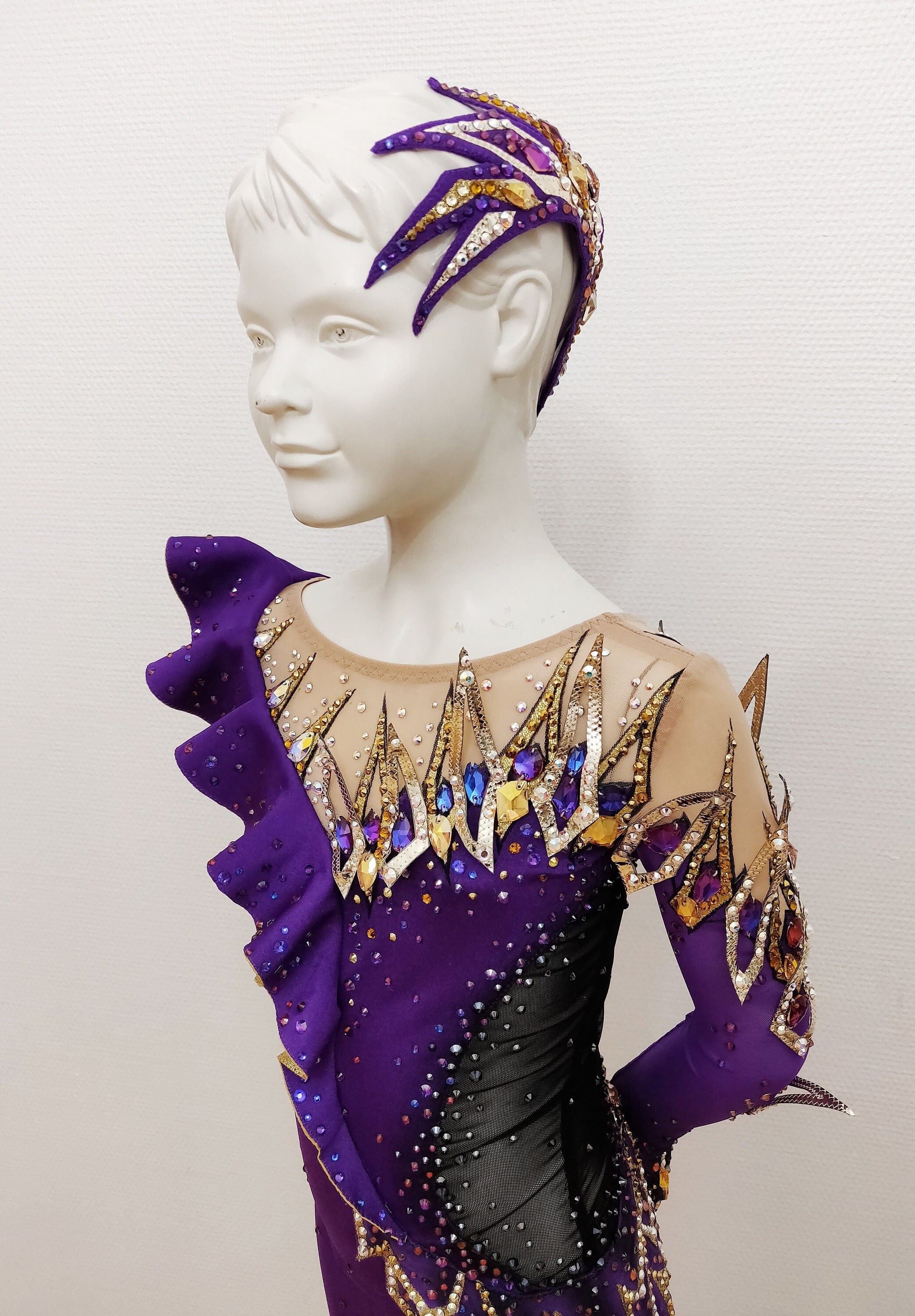 Extravagant Purple Figure Skating Costume, Acro Costume
