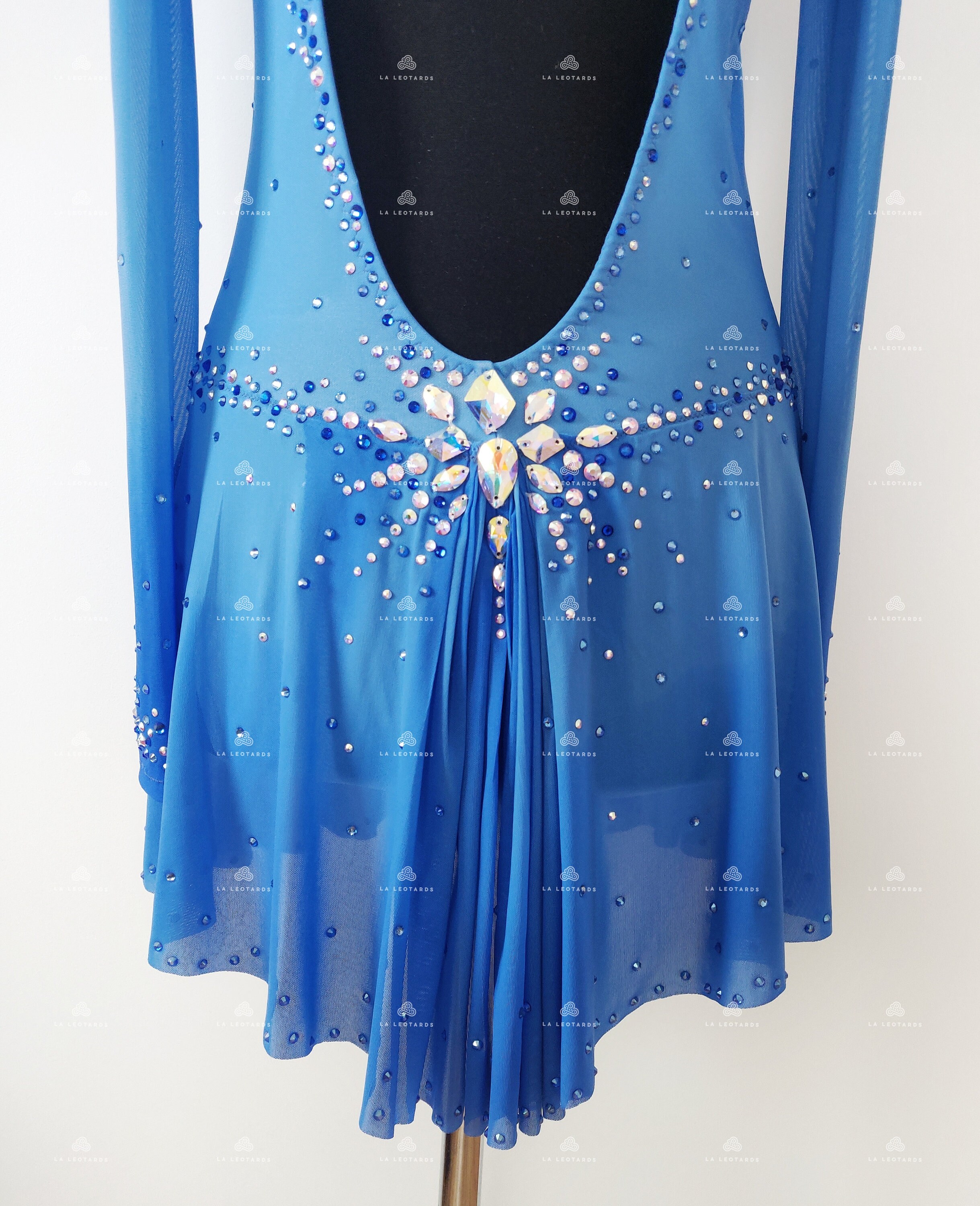 Elegant Light Blue Figure Skating Dress Roller Skate Dress Etsy