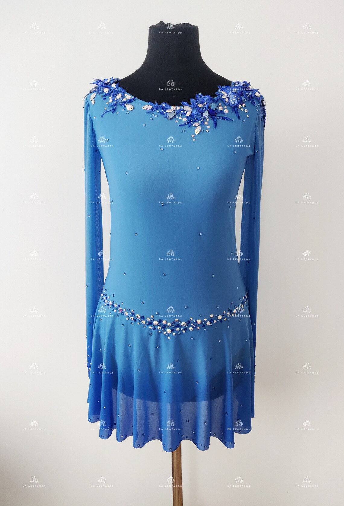 Elegant Light Blue Figure Skating Dress Roller Skate Dress Etsy