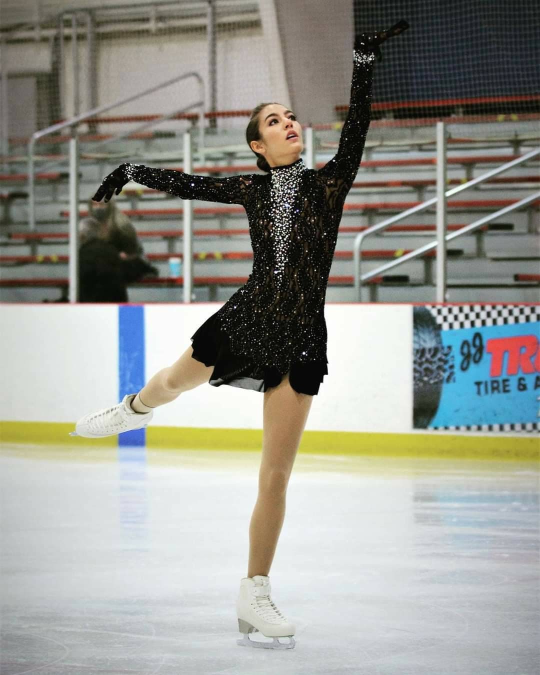 Black Rhinestone Figure Skating Dress: Show Dance Costume - Etsy Black Rhinestone Figure Skating Dress: Show Dance Costume - Etsy