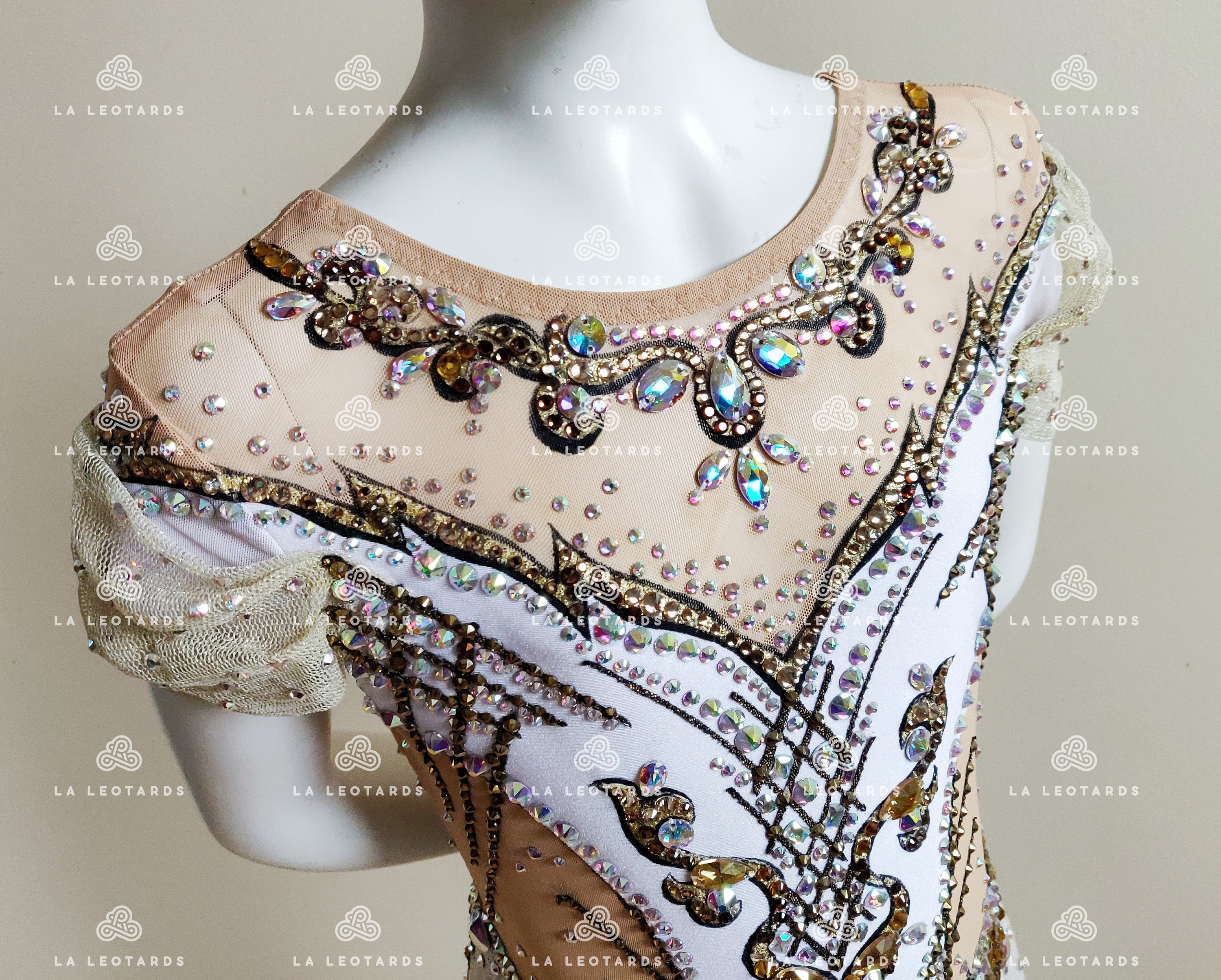 White and Gold Figure Skating Dress - Etsy