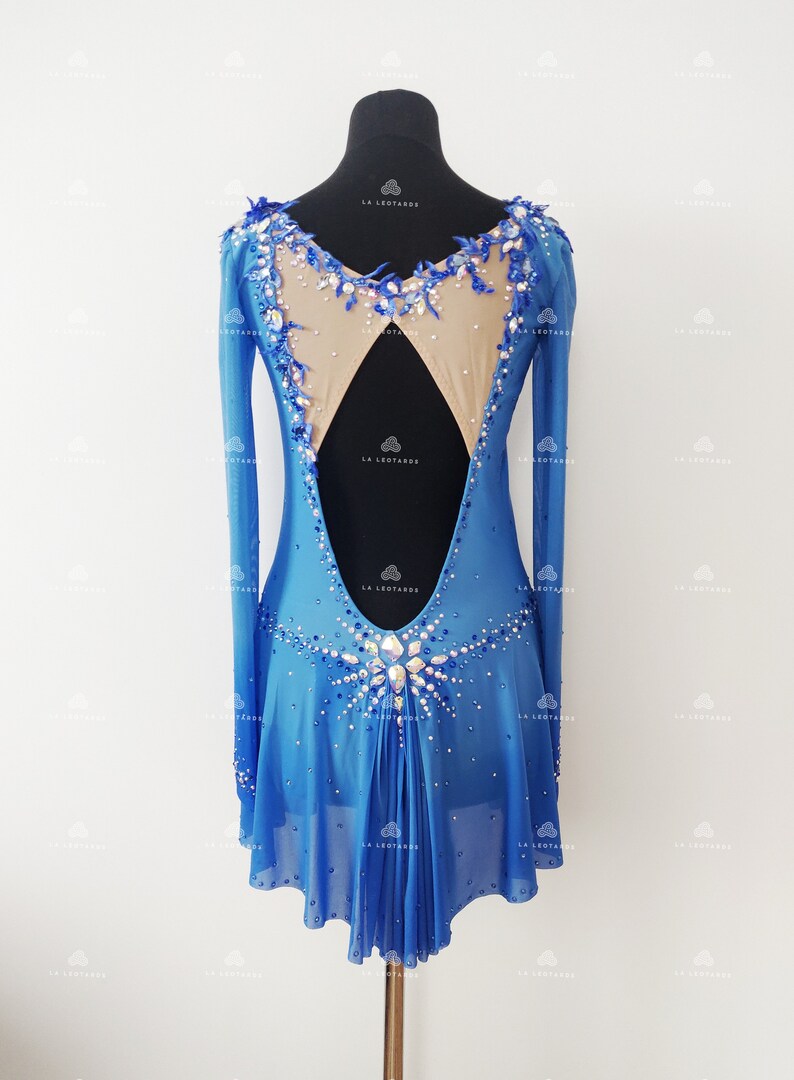 Elegant Light Blue Figure Skating Dress Roller Skate Dress Etsy