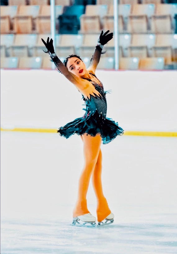 Ice Skating Dress Abiti Pattinaggio Artistico Rotelle Pattini Sul