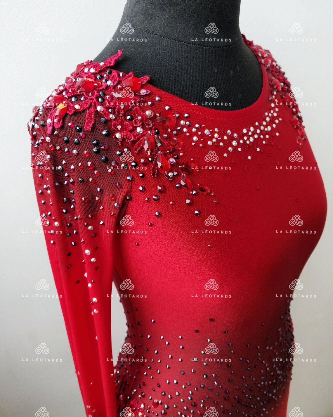 Red Tango Lace Back Figure Skate Dress Roller Skate Dress Etsy