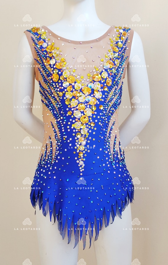 Robe De Danse Lyrique Femme - Dos Nu Avec Strass Et Patchwork Maille - Justaucorps Scintillant - Pour Spectacle, Compétition Ou Cours De Danse