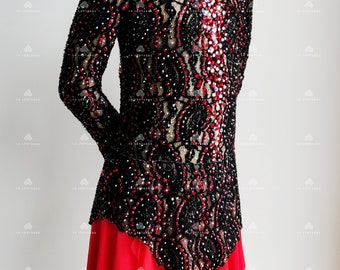 Black & Red Rhinestone Figure Skating Dress: Show Dance Costume - Etsy Black & Red Rhinestone Figure Skating Dress: Show Dance Costume - Etsy