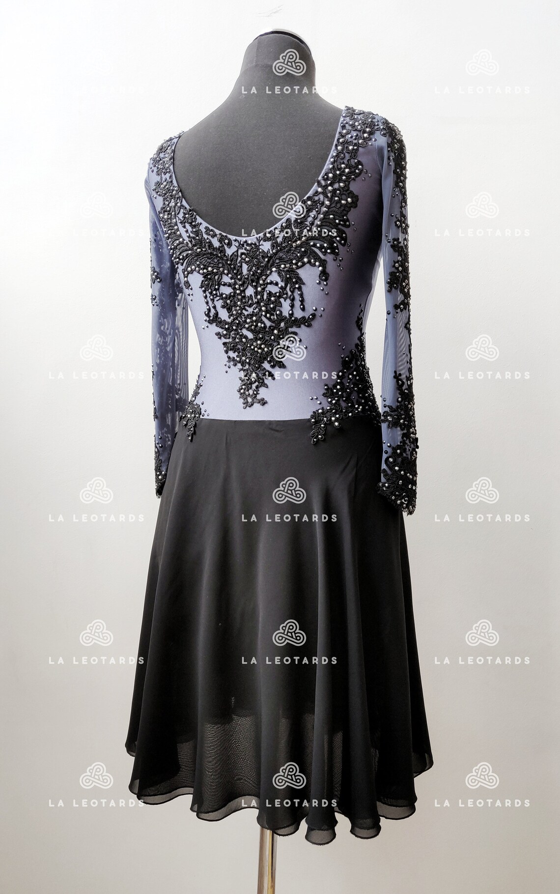 NEW Ready Made Gray/black Figure Skate Dress Competition Etsy