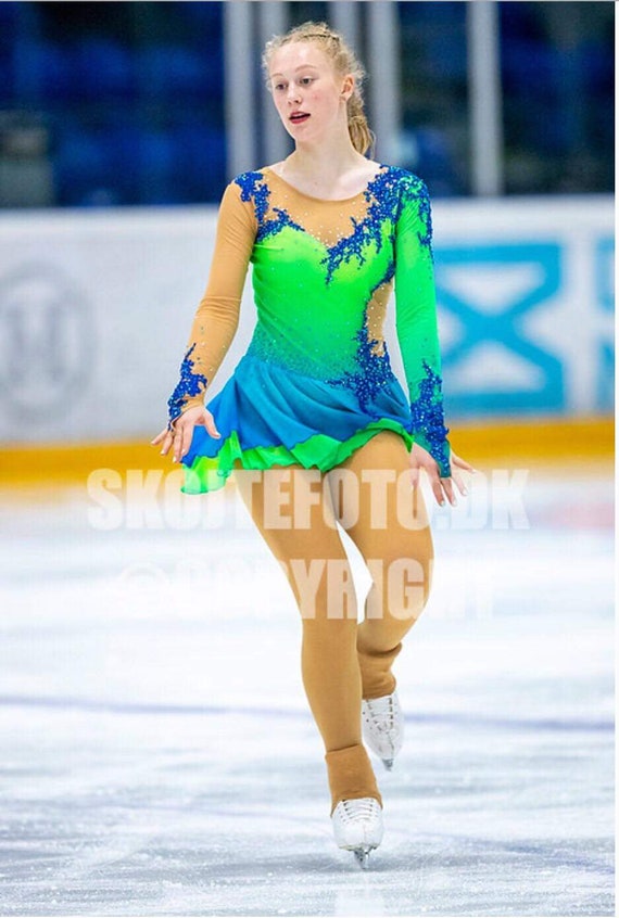 Robe de patinage artistique bleue pour filles Robes de patinage sur glace  personnalisées Enfants perlées -  Canada