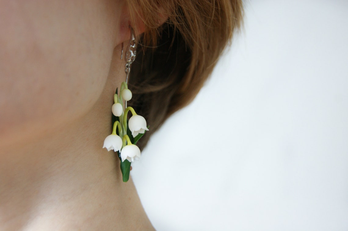 Lily of the Valley Earrings. Flower jewelry gift for women Etsy