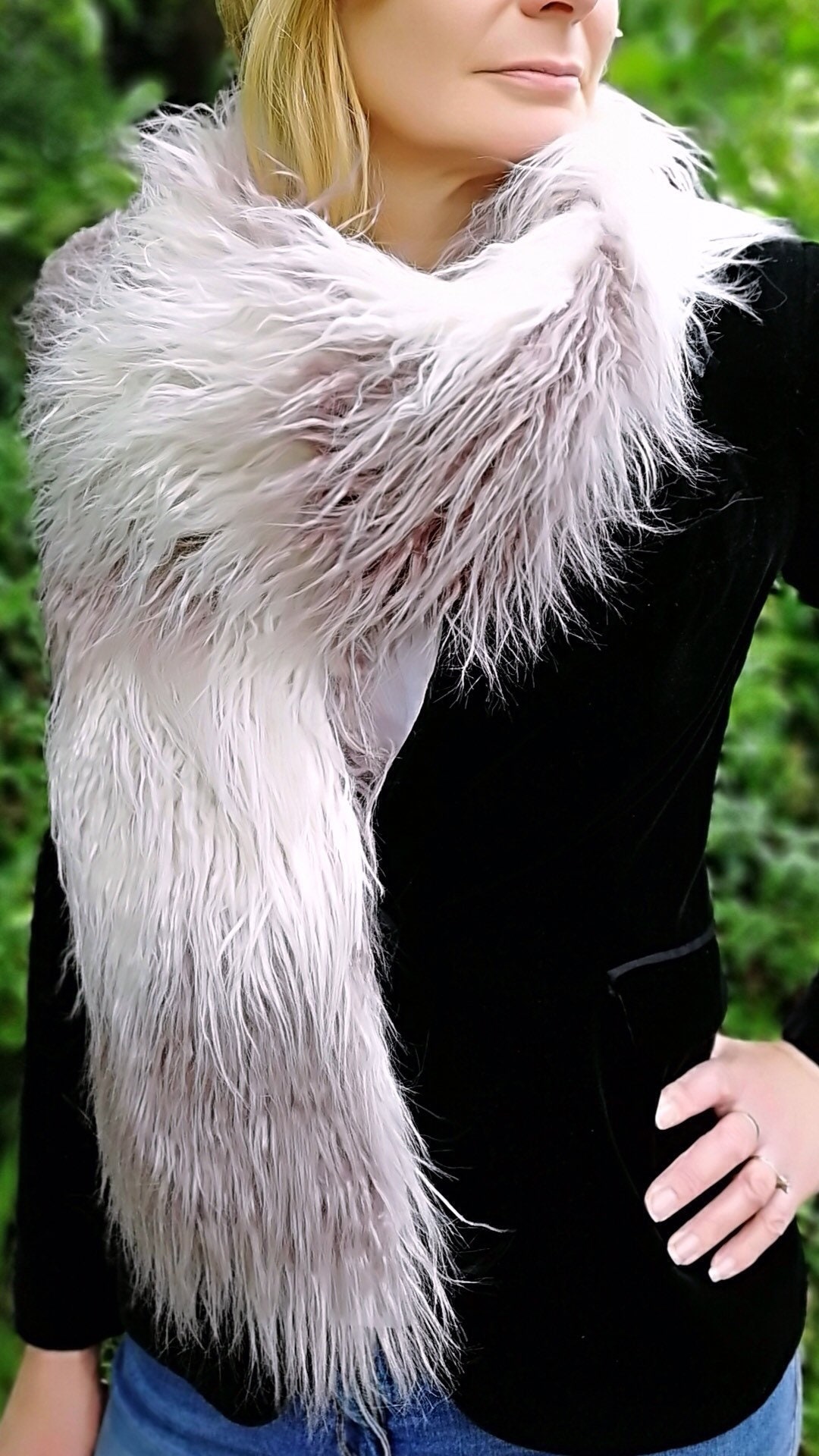 Luxury faux fur long scarf chic and stylish Etsy