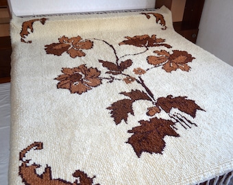 Couverture de laine tissés à la main, ancien tapis de laine, Antique de literie en laine, couverture en laine jet, couvre-lit tissé, couverture de lit de laine naturelle à la main à la main