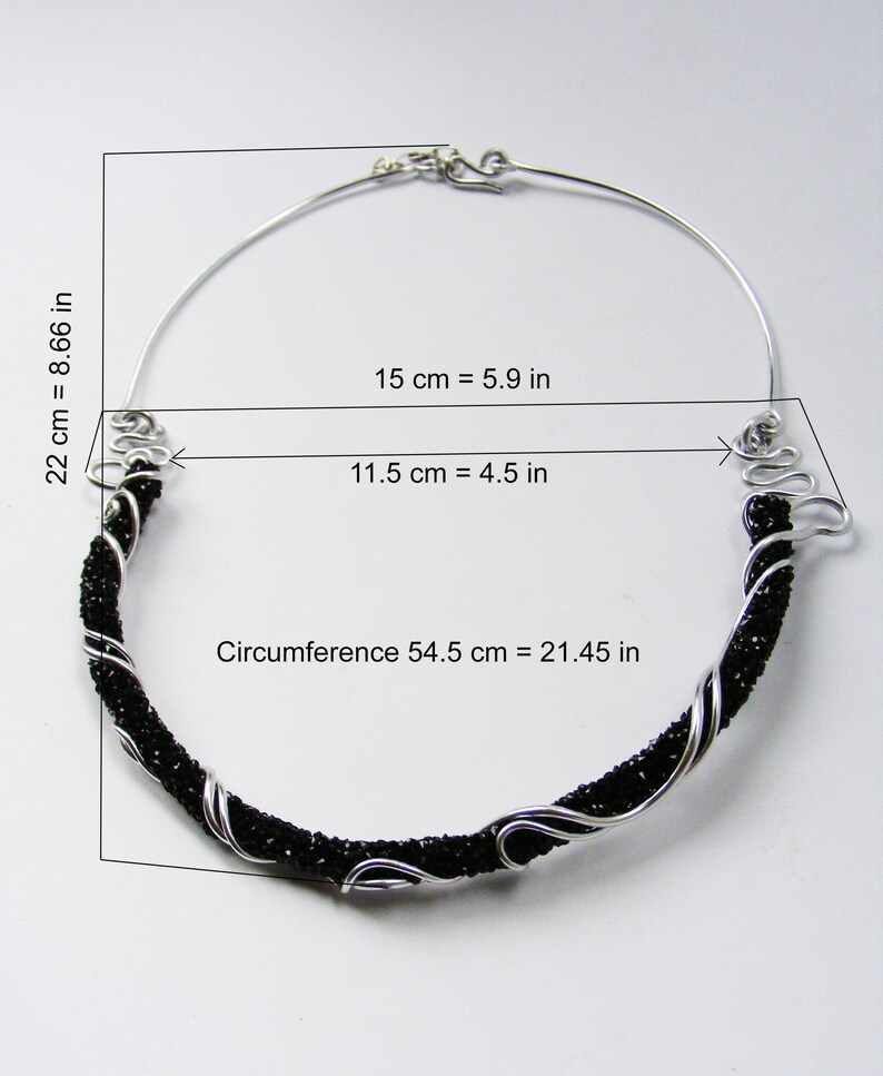 Black and silver statement necklace