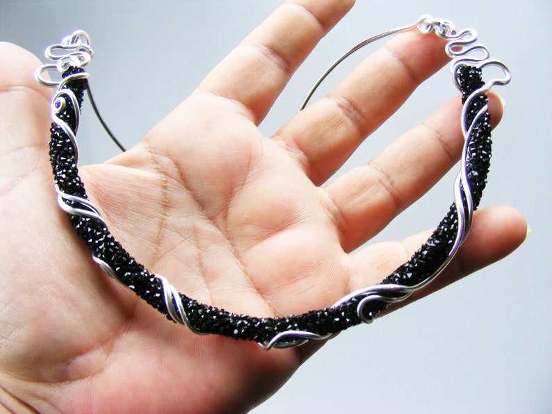 Black and silver statement necklace
