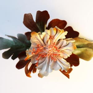 Leather Hairclip in fresh pleasant colors. Accessory for hair made by Oxana