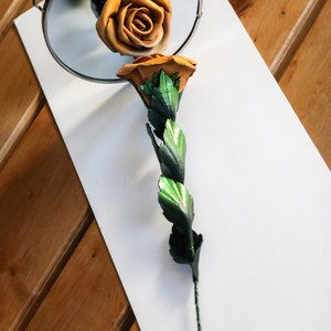 Leather flowers in any colors, single one or full bouquet. image 10