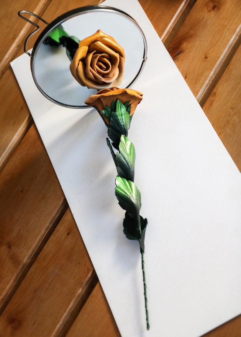 Leather flowers in any colors, single one or full bouquet. image 10