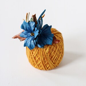 Leather Blue flowers, hair barrette made by Oksana image 3