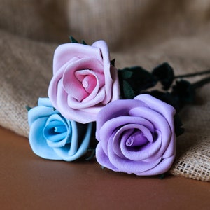 Leather Roses in different colors, single or full bouquet.