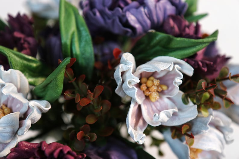 Leather bouquet, magnolias and peons, customizable, made by oksana zdjęcie 2