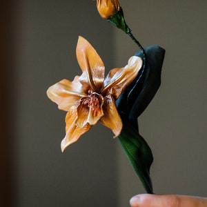 Leather flowers in any colors, single one or full bouquet. image 7